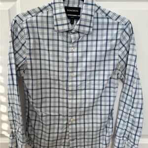 Bonobos White and Blue Plaid Men's Shirt